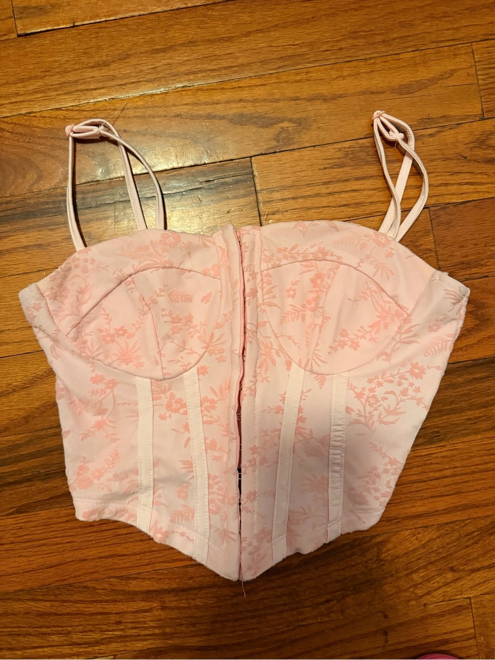 Pink Floral Bustier Corset Top